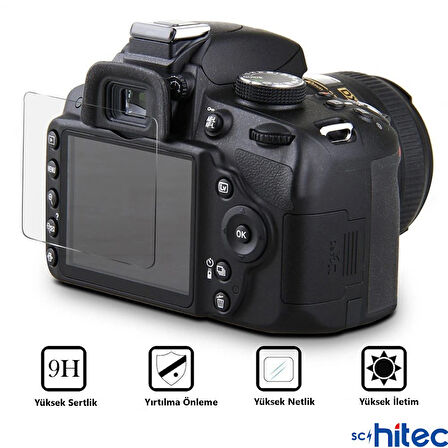 ScHitec Nikon D90 İle Uyumlu Darbe Emici Kamera Ekran Koruyucu Kaplama