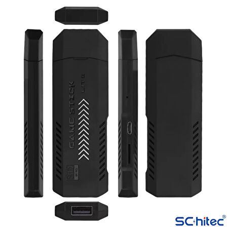 ScHitec Retro 4K Game Stick 3D Arcade Atari Makinası 35000 Oyunlu Konsol