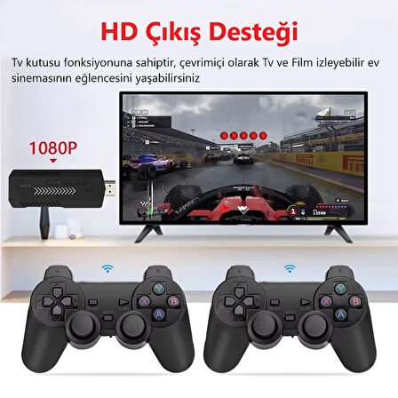 ScHitec Retro 4K Game Stick 3D Arcade Atari Makinası 35000 Oyunlu Konsol