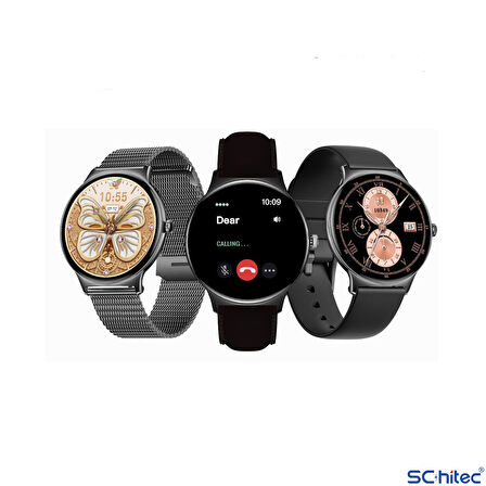ScHitec Watch Ultra 5 Amoled Ekran Super Slim Tasarım WaterProof 3 Kordonlu Akıllı Saat Titanyum Siyah Teko5