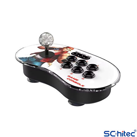 ScHitec 4K Arcade Oyun Konsolu 10000 Retro Oyunlu 2 Kablosuz Joystickli A16
