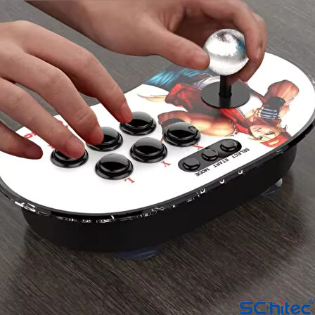ScHitec 4K Arcade Oyun Konsolu 10000 Retro Oyunlu 2 Kablosuz Joystickli A16