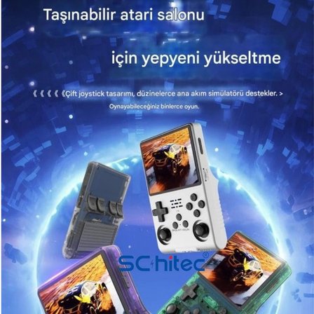 Schitec Retro Arcade R40S Pro Taşınabilir El Atari Konsolu 30.000 Oyunlu 98GB Yeşil