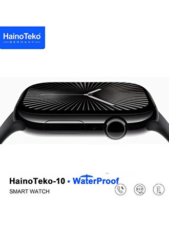HainoTeko Watch Ultra 10 Amoled Ekran WaterProof 3 Kordonlu Akıllı Saat Siyah 
