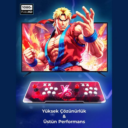 ScHitec 4KHD 3D Gamebox Arcade 48 Emülatörlü Oyun Konsolu Pandora Atari Makinası 50000 Oyunlu TV Baglanan HABL1
