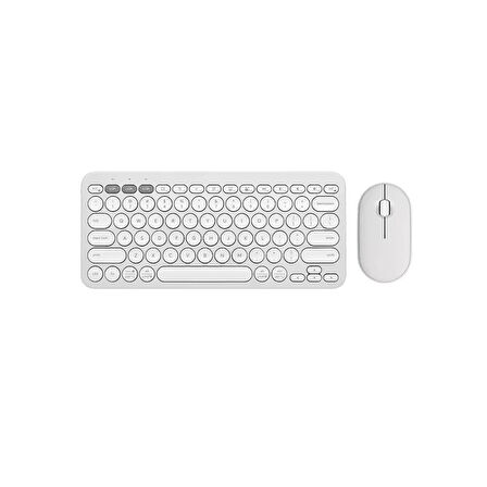 ScHitec Çift Cihaz Bağlantı Özellikli Klavye ve Mouse Set 2.4G+BT Beyaz KM902