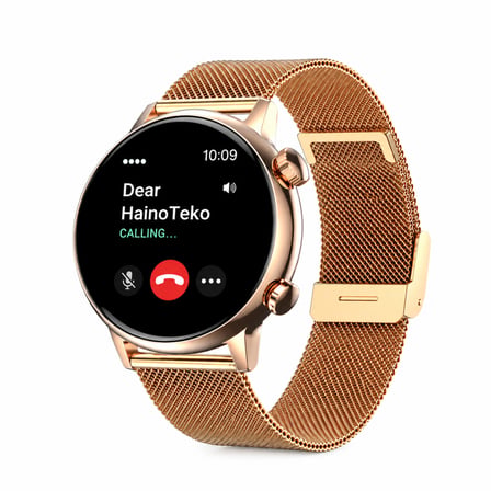 HainoTeko-24 Mini AMOLED Akıllı Saat Bluetooth Arama Su Geçirmez 3 Kordon Seti