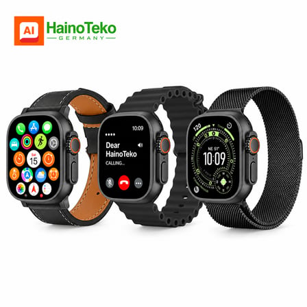 HainoTeko SIFLI-3 AI Yapay Zeka Asistanlı Akıllı Saat AMOLED  20 Gün Pil 3 Değiştirilebilir Kordon