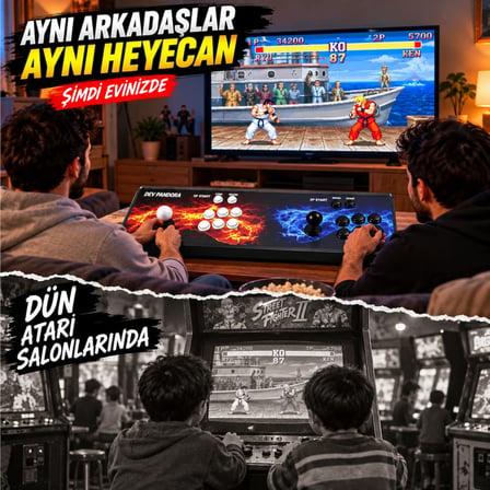 Schitec DEV PANDORA 1911 30.000 Oyunlu 3D PRO Arcade Konsol 2 Kişilik Geniş Panel HDMI & VGA Çıkışlı