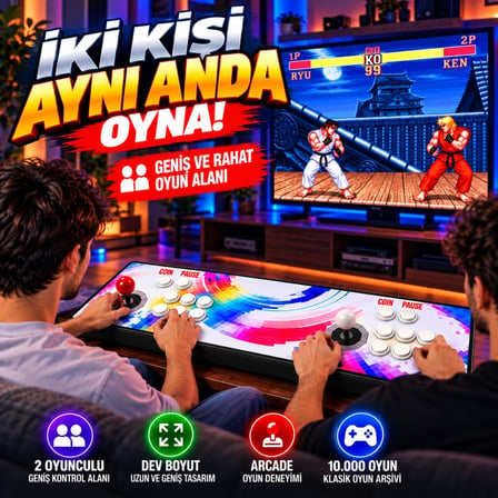 ScHitec M10C Dev Pandora 10.000 Oyunlu 4KHD 3D Retro Arcade TV Oyun Konsolu