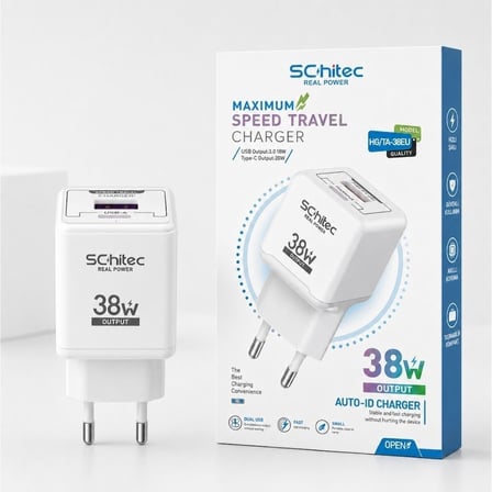 SChitec 38W 2 Çıkışlu Hızlı Şarj Başlığı ve 67W UsbA to Micro ve Hızlı Şarj Kablosu HEDİYE 