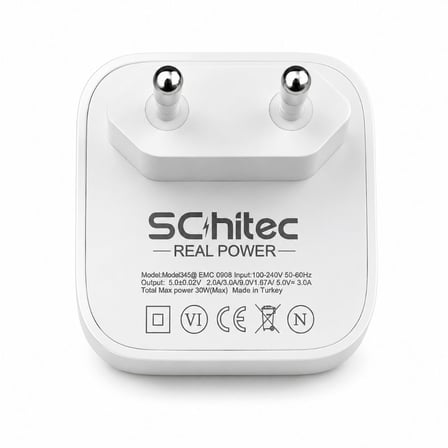 SChitec 30W Type-C Çıkışlı Hızlı Şarj Adapörü Başlığı ve Type-C to Lightning  ve Hızlı Şarj Kablosu