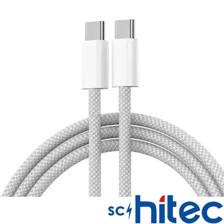 Schitec 30W Hızlı Şarj Adaptörü UCB-C+60W Type-C to Type-C Örgülü Data ve Hızlı Şarj Kablosu 