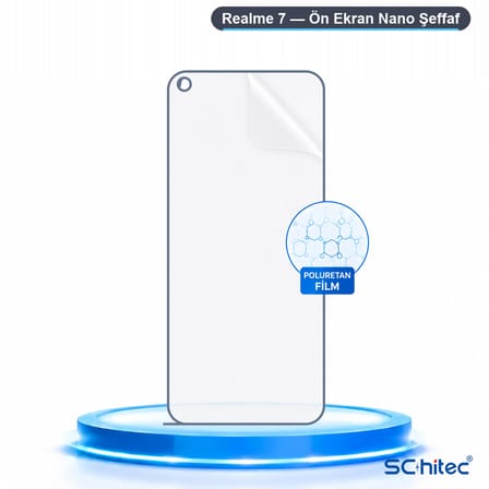 SChitec Realme 7 Uyumlu Ön Yüzey Nano Şeffaf Hidrojel Ekran Koruyucu