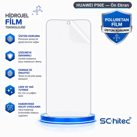 SChitec HUAWEI P50E Uyumlu Ön Yüzey Nano Şeffaf Hidrojel Ekran Koruyucu
