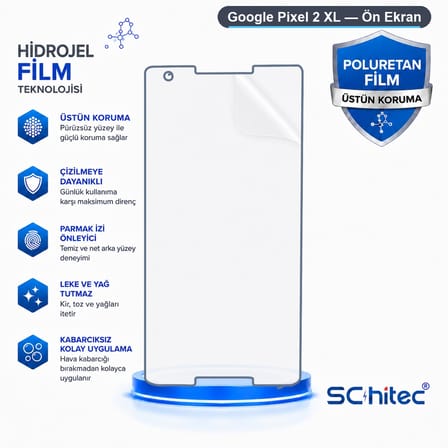 SChitec Google Pixel 2 XL Uyumlu Ön Yüzey Nano Şeffaf Hidrojel Ekran Koruyucu