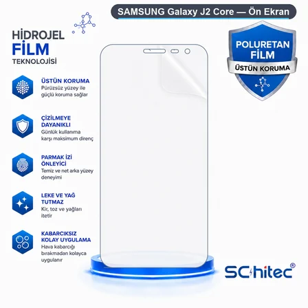 SChitec SAMSUNG Galaxy J2 Core Uyumlu Ön Yüzey Nano Şeffaf Hidrojel Ekran Koruyucu