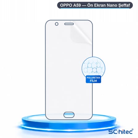 SChitec OPPO A59 Uyumlu Ön Yüzey Nano Şeffaf Hidrojel Ekran Koruyucu