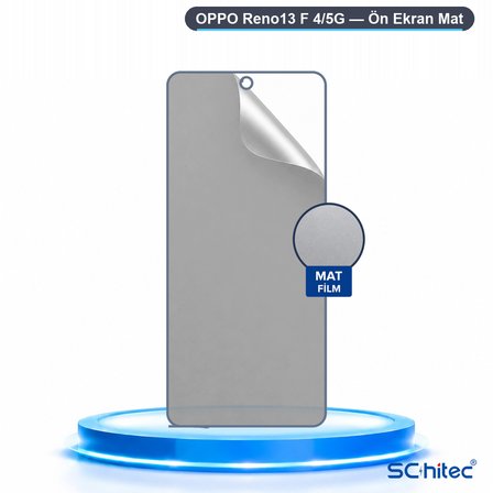 SChitec OPPO Reno13 F 4/5G Uyumlu Ön Yüzey Mat Hidrojel Ekran Koruyucu