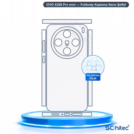 SChitec VIVO X200 Pro mini Uyumlu Fullbody Arka Kaplama Hidrojel Koruyucu Film