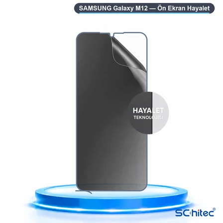 SChitec SAMSUNG Galaxy M12 Uyumlu Ön Yüzey Hayalet Privacy Hidrojel Ekran Koruyucu