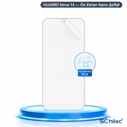 SChitec HUAWEI Nova 14 Uyumlu Ön Yüzey Nano Şeffaf Hidrojel Ekran Koruyucu