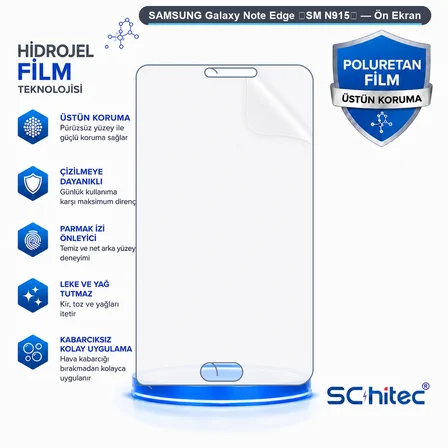 SChitec SAMSUNG Galaxy Note Edge （SM N915） Uyumlu Ön Yüzey Nano Şeffaf Hidrojel Ekran Koruyucu