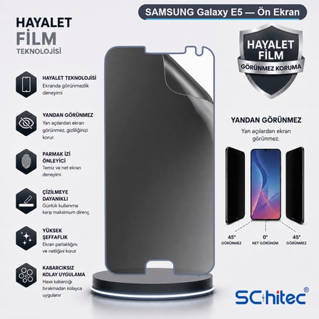 SChitec SAMSUNG Galaxy E5 Uyumlu Ön Yüzey Hayalet Privacy Hidrojel Ekran Koruyucu