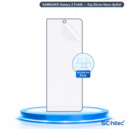 SChitec SAMSUNG Galaxy Z Fold5 Uyumlu Dış Ekran Nano Şeffaf Hidrojel Ekran Koruyucu