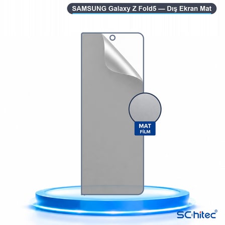SChitec SAMSUNG Galaxy Z Fold5 Uyumlu Dış Ekran Mat Hidrojel Ekran Koruyucu