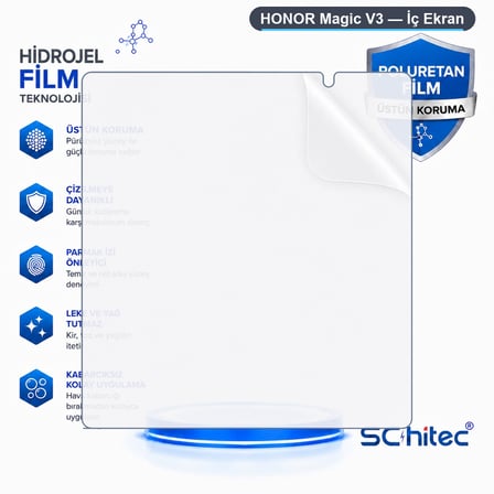SChitec HONOR Magic V3 Uyumlu İç Ekran Nano Şeffaf Hidrojel Koruyucu