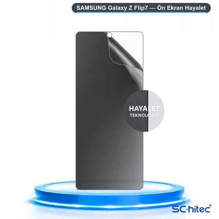 SChitec SAMSUNG Galaxy Z Flip7 Uyumlu Ön Yüzey Hayalet Privacy Hidrojel Ekran Koruyucu