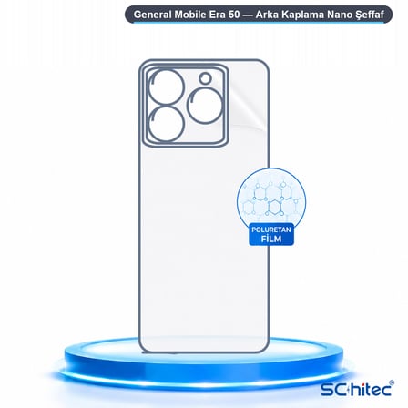 SChitec General Mobile Era 50 Uyumlu Arka Yüzey Hidrojel Koruyucu Film