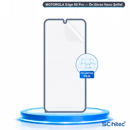 SChitec MOTOROLA Edge 50 Pro Uyumlu Ön Yüzey Nano Şeffaf Hidrojel Ekran Koruyucu