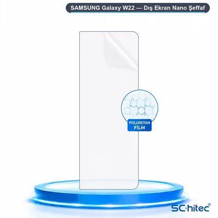 SChitec SAMSUNG Galaxy W22 Uyumlu Dış Ekran Nano Şeffaf Hidrojel Ekran Koruyucu