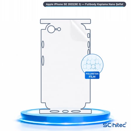 SChitec Apple iPhone SE 2022(SE 3) Uyumlu Fullbody Arka Kaplama Hidrojel Koruyucu Film