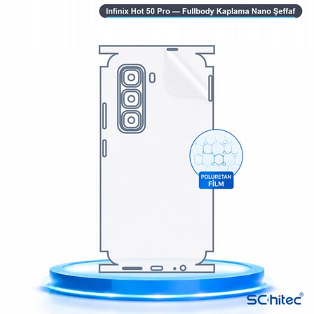 SChitec Infinix Hot 50 Pro Uyumlu Fullbody Arka Kaplama Hidrojel Koruyucu Film