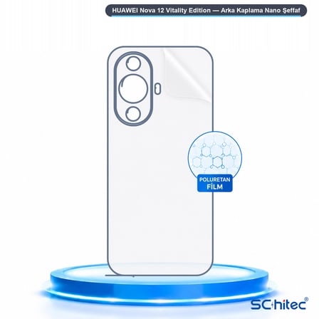 SChitec HUAWEI Nova 12 Vitality Edition Uyumlu Arka Yüzey Hidrojel Koruyucu Film