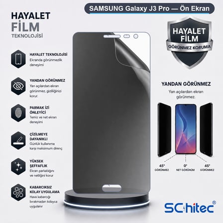 SChitec SAMSUNG Galaxy J3 Pro Uyumlu Ön Yüzey Hayalet Privacy Hidrojel Ekran Koruyucu