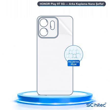 SChitec HONOR Play 9T 5G Uyumlu Arka Yüzey Hidrojel Koruyucu Film