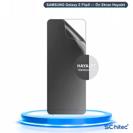 SChitec SAMSUNG Galaxy Z Flip5 Uyumlu Ön Yüzey Hayalet Privacy Hidrojel Ekran Koruyucu