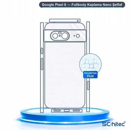 SChitec Google Pixel 8 Uyumlu Fullbody Arka Kaplama Hidrojel Koruyucu Film