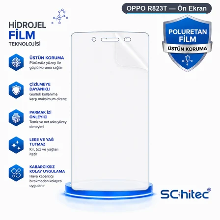 SChitec OPPO R823T Uyumlu Ön Yüzey Nano Şeffaf Hidrojel Ekran Koruyucu