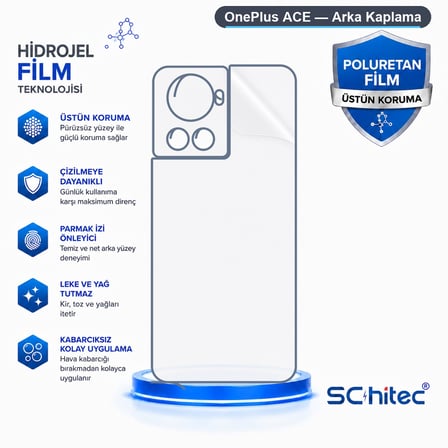 SChitec OnePlus ACE Uyumlu Arka Yüzey Hidrojel Koruyucu Film