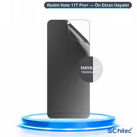 SChitec Redmi Note 11T Pro+ Uyumlu Ön Yüzey Hayalet Privacy Hidrojel Ekran Koruyucu
