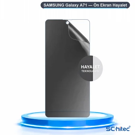 SChitec SAMSUNG Galaxy A71 Uyumlu Ön Yüzey Hayalet Privacy Hidrojel Ekran Koruyucu