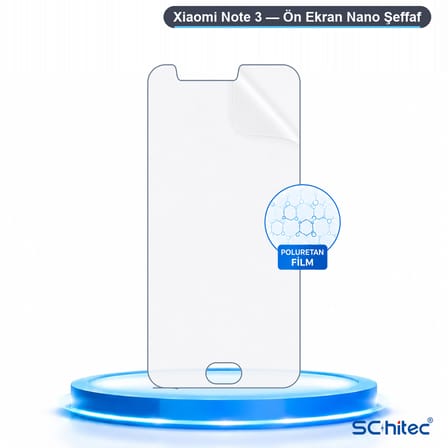 SChitec Xiaomi Note 3 Uyumlu Ön Yüzey Nano Şeffaf Hidrojel Ekran Koruyucu