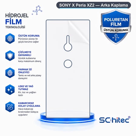 SChitec SONY X Peria XZ2 Uyumlu Arka Yüzey Hidrojel Koruyucu Film