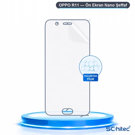 SChitec OPPO R11 Uyumlu Ön Yüzey Nano Şeffaf Hidrojel Ekran Koruyucu