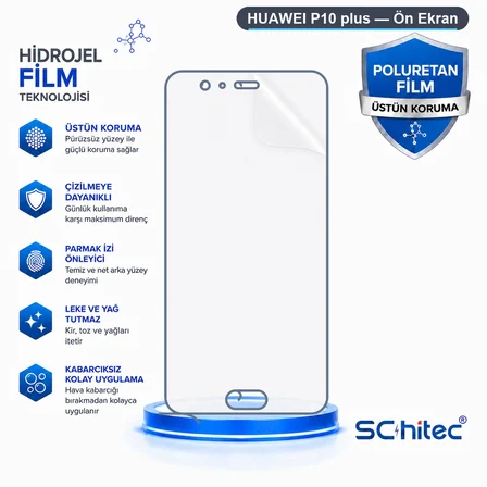SChitec HUAWEI P10 plus Uyumlu Ön Yüzey Nano Şeffaf Hidrojel Ekran Koruyucu